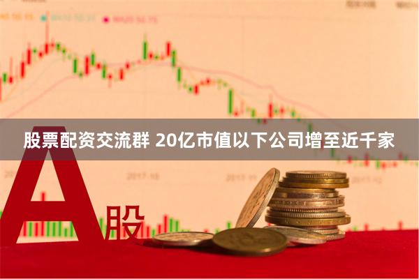 股票配资交流群 20亿市值以下公司增至近千家